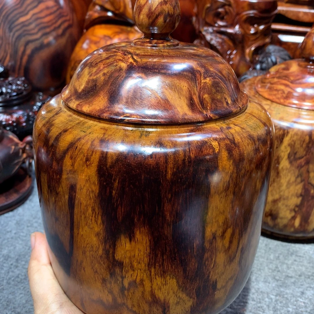 分***5木越南黄花梨紫料将军罐