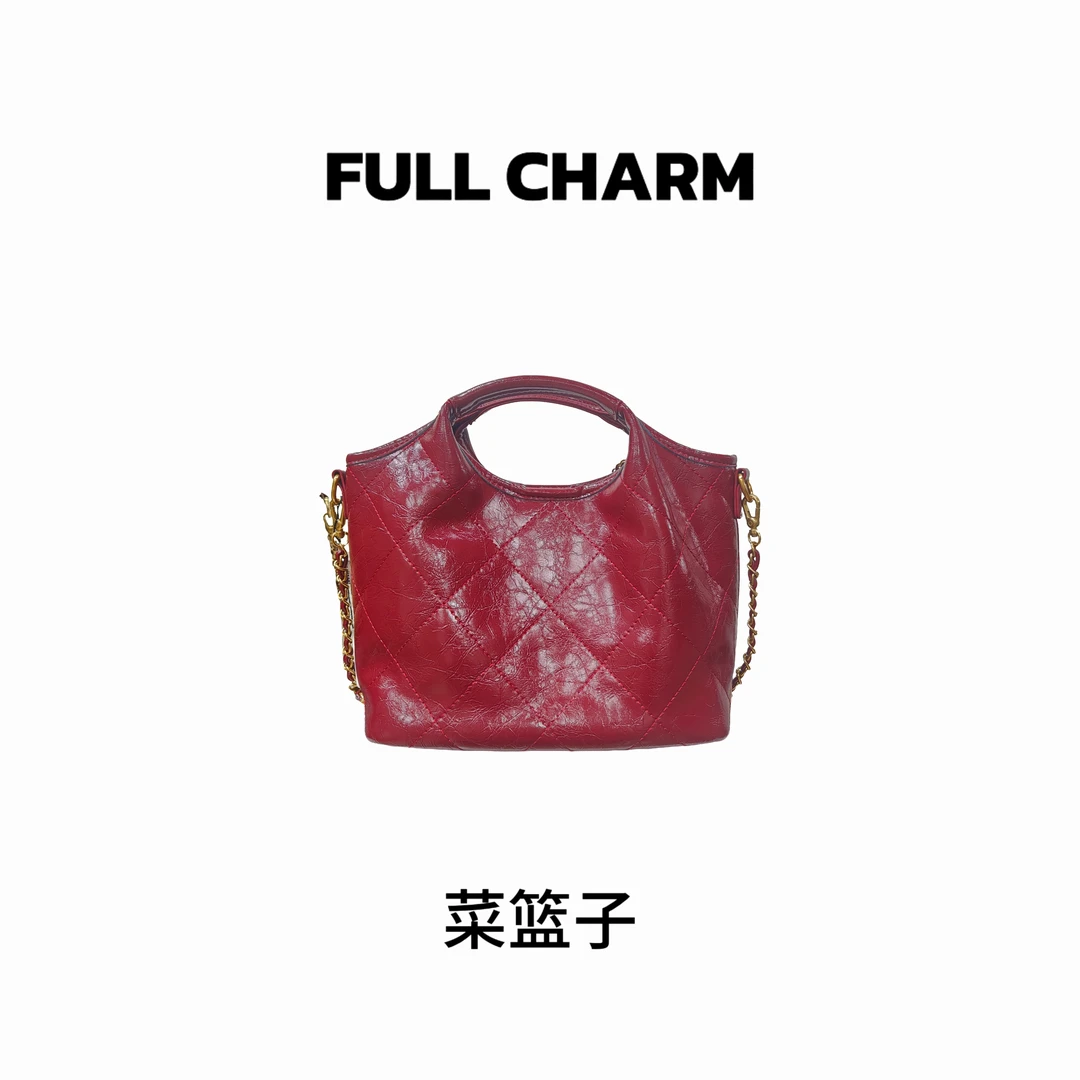 【E707】FULL CHARM-菜篮子-百搭手提单肩斜挎包大容量通勤女包