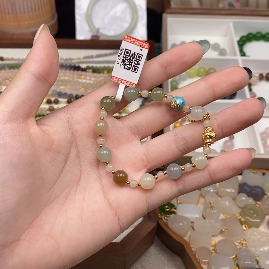 未镶嵌手串和田玉多宝