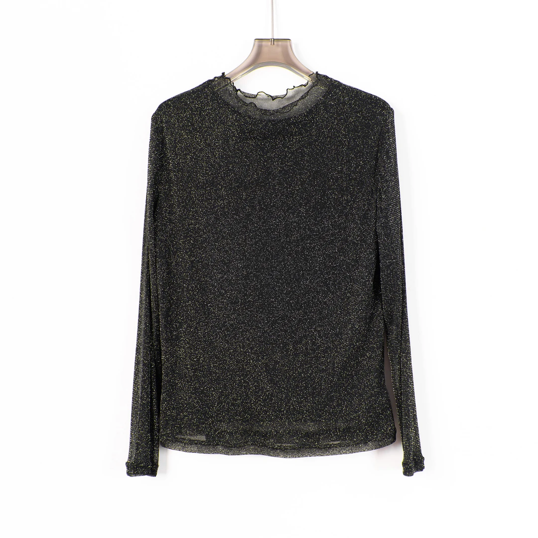 PS250618夏新小众设计时尚百搭长袖T恤上衣网纱透气舒适防晒衫