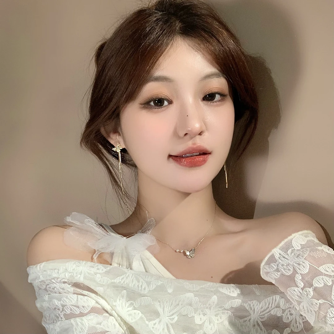 FULL GIRLISH耳环02060超仙蝴蝶流苏耳钉耳饰