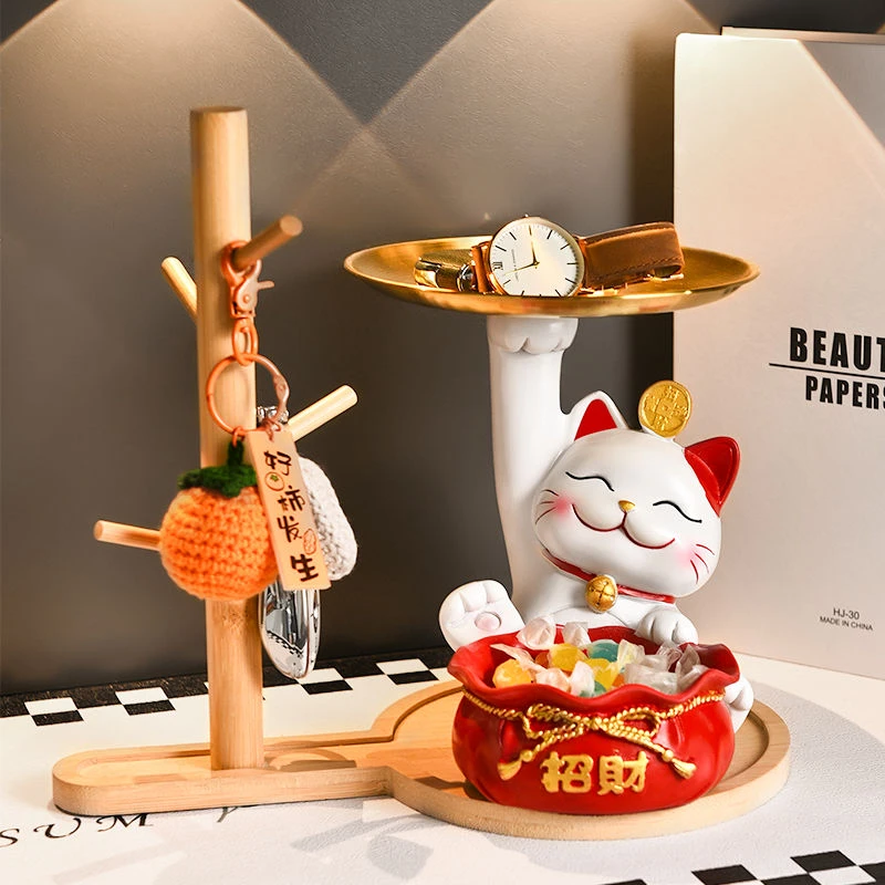 招财猫入户玄关钥匙鞋柜收纳摆件客厅装饰品家居乔迁新居搬家礼品