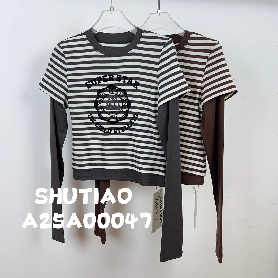 【SHUTIAO】2024秋冬：新款小众设计款T恤A25A00047