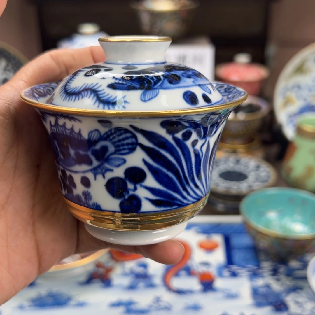 粤***车瓷片景德镇手工手绘陶瓷