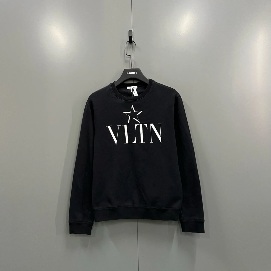 95新 Valentino/华伦天奴 （bb）202 黑色印花星星logo卫衣 S码