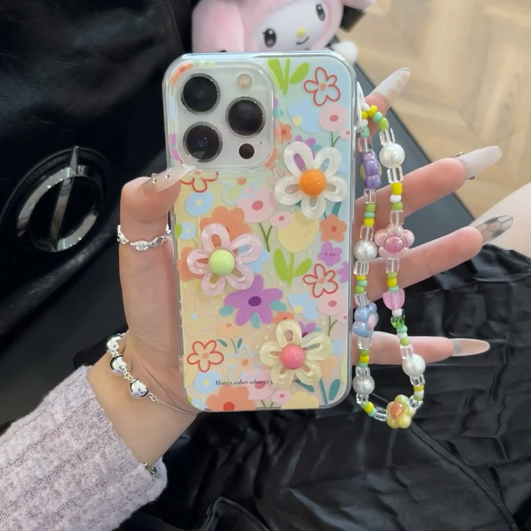 春日氛围花花适用苹果华为vivo小米oppo女iphone15/16/14手机壳