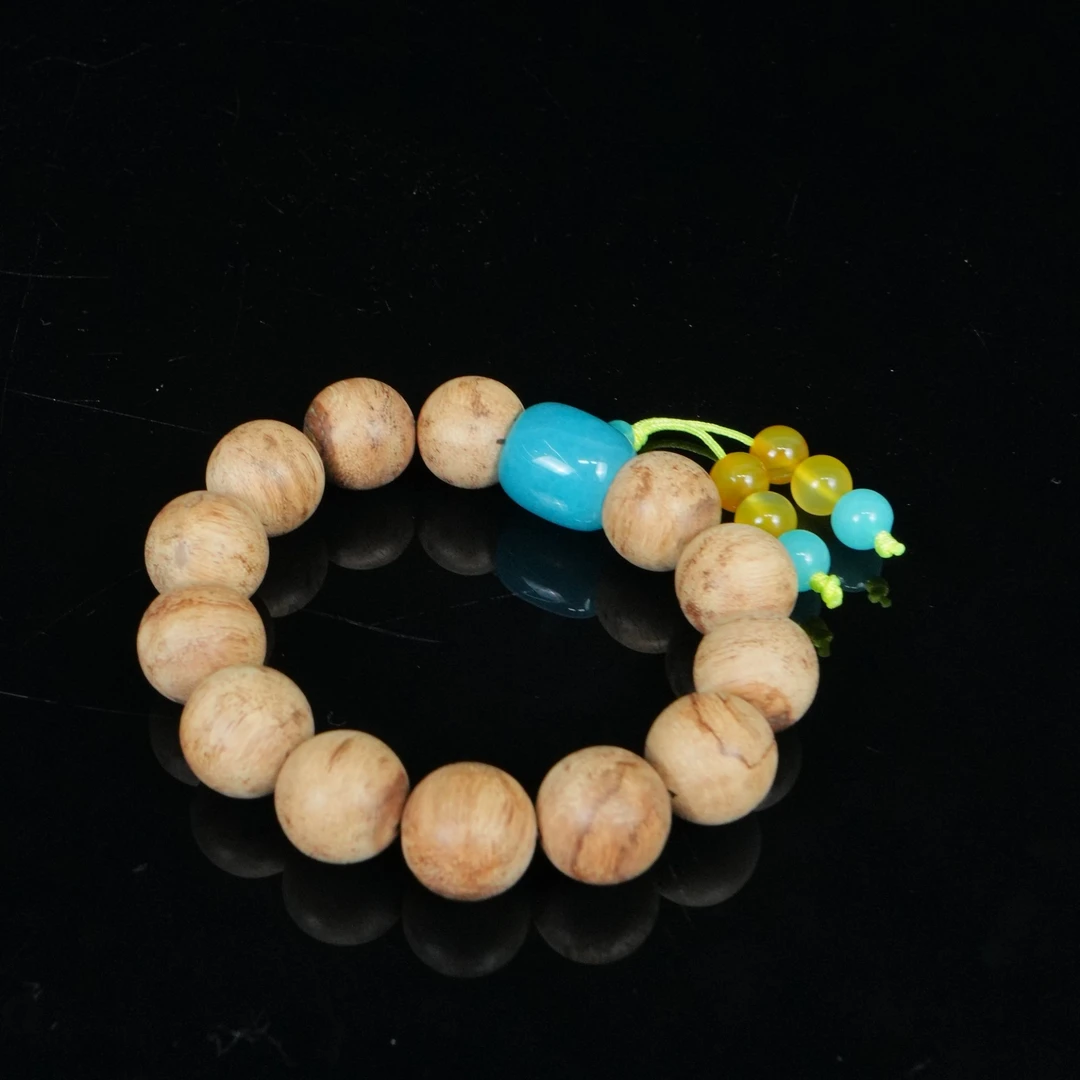 A5308 达拉干沉香红油虎斑纹老料大手串 1.55cm 23.98g