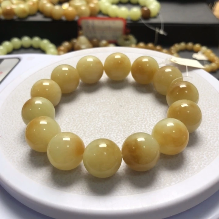 和田玉手串未镶嵌卡16