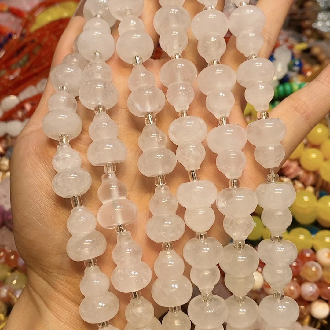 玛瑙/玉髓散珠天然白水晶14mm一条
