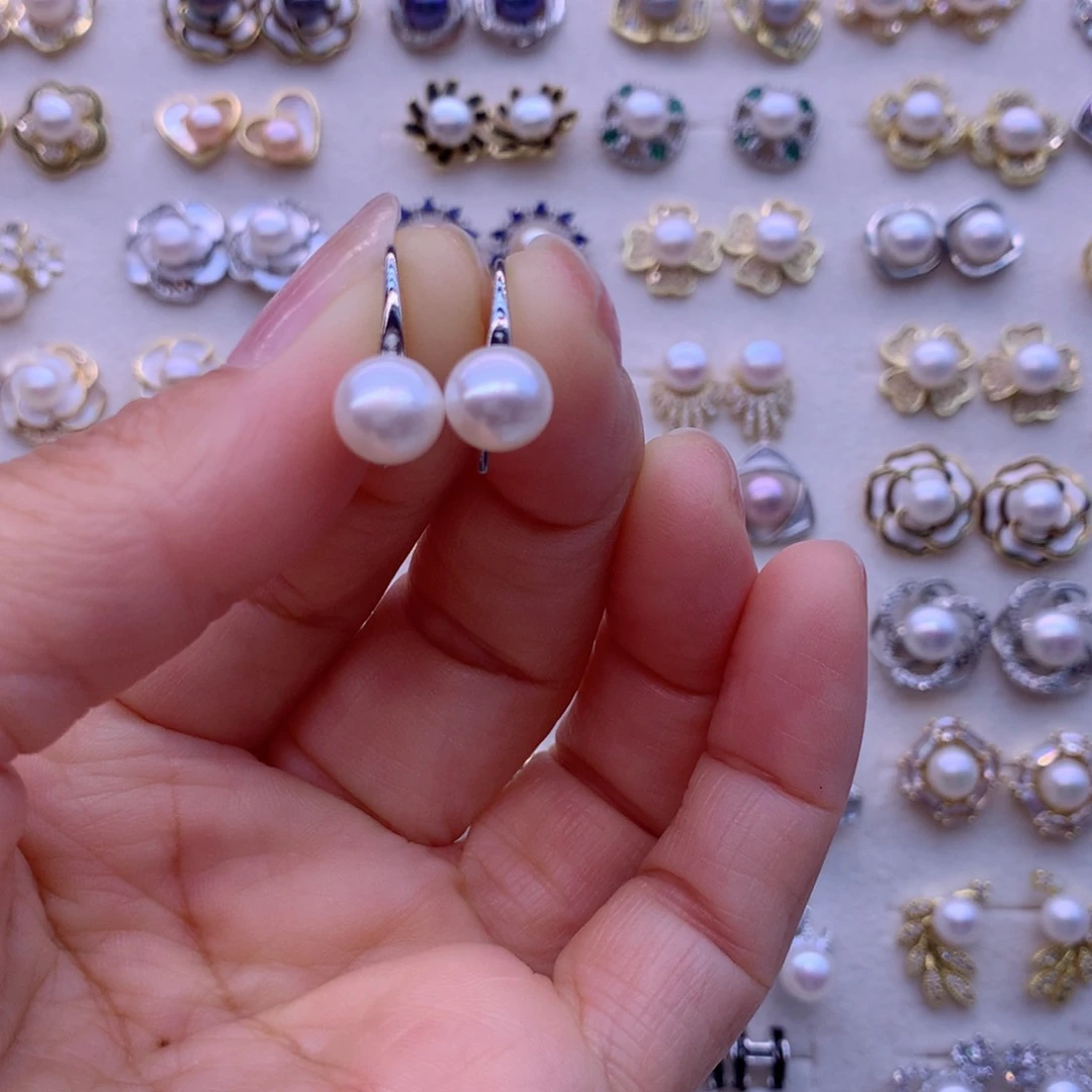 淡水珍珠耳饰合金