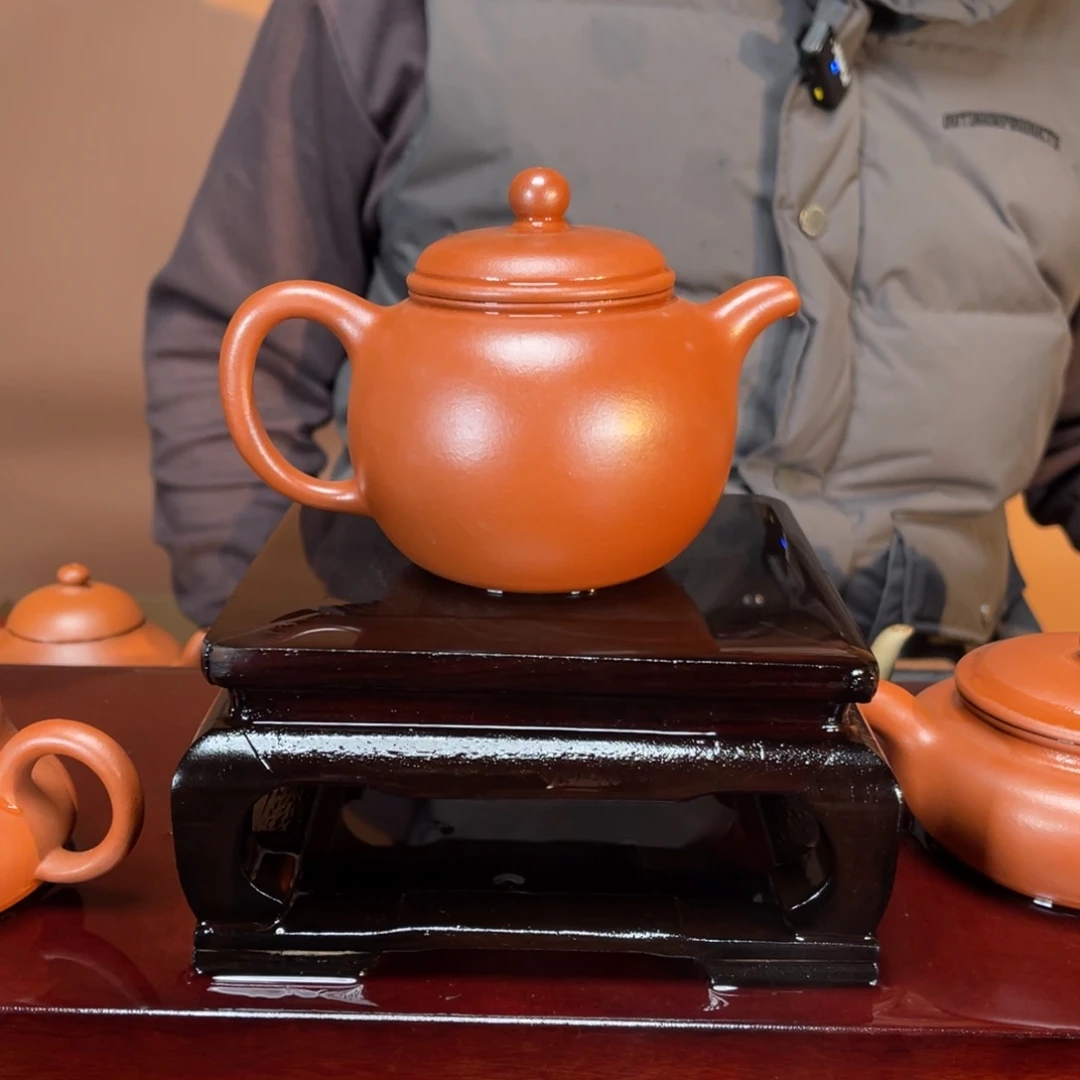 茶壶紫砂高端250cc大红泥袍尊