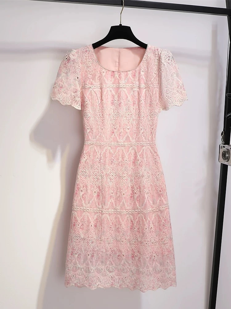 L937夏季时尚方领印花高腰显瘦连衣裙DM4