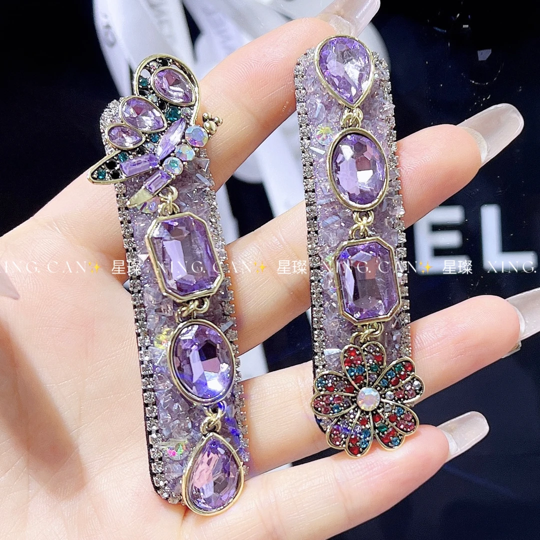 蝶恋花原创设计复古手工欧美女彩色轻奢发夹时尚个性重工