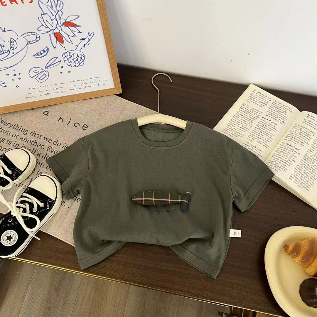 儿童夏季立体小鱼短袖H2110