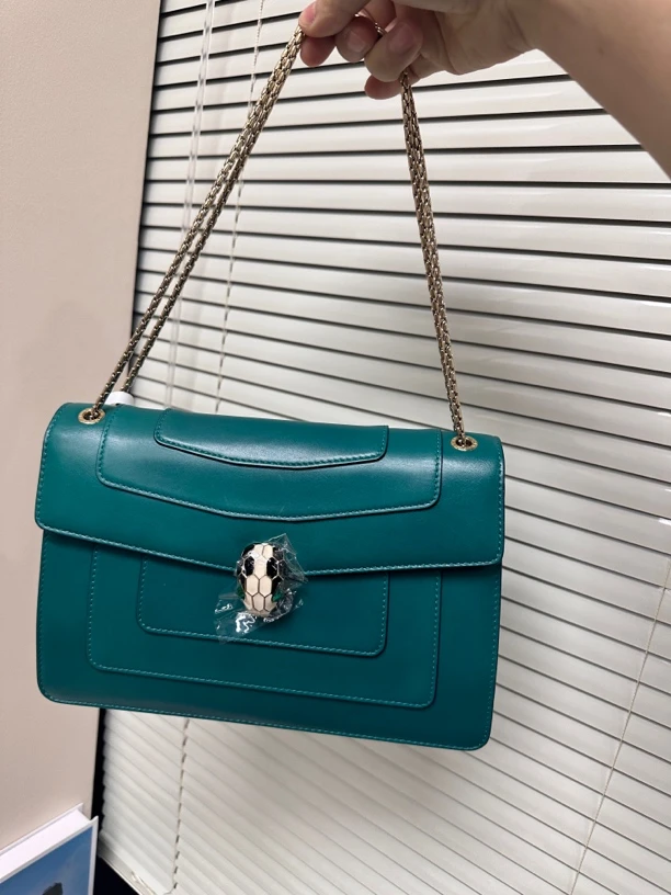 95新 BVLGARI/宝格丽 中号蛇头链条包单肩包时尚百搭手提包