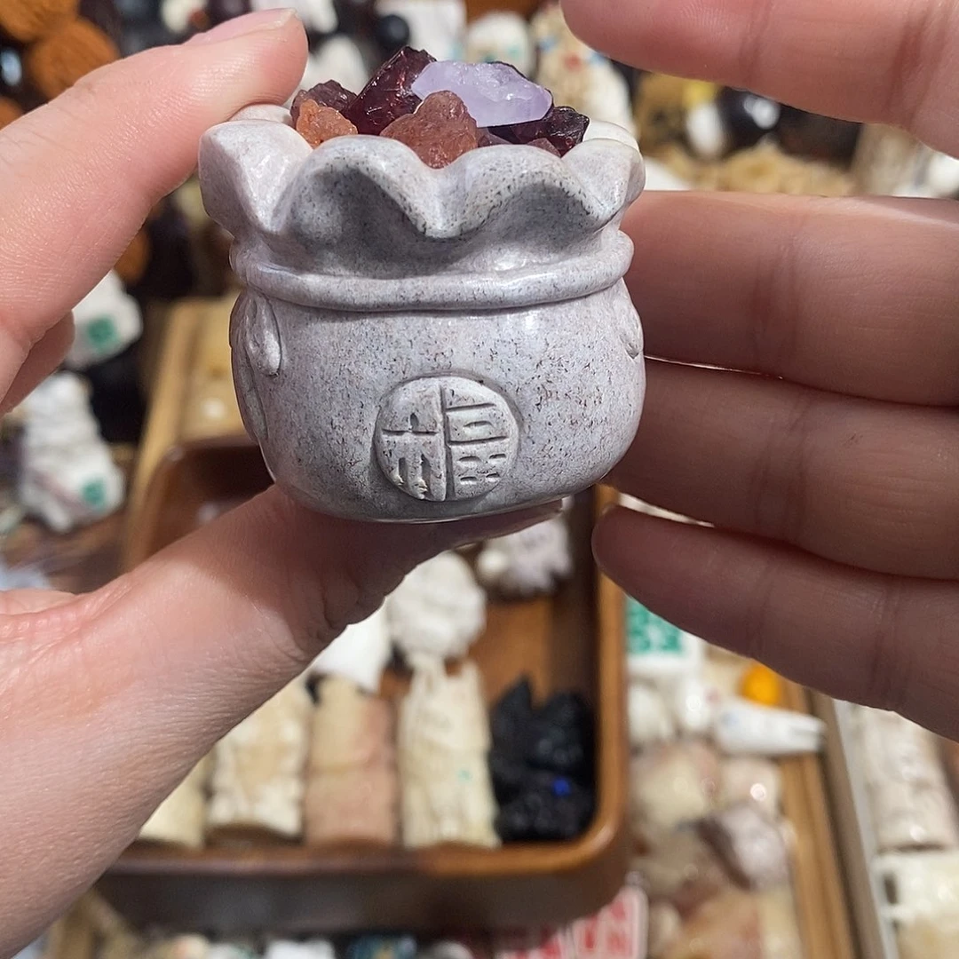 把件鹿骨M18钱袋子豆丁鹿角