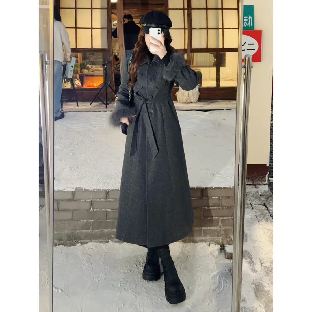 MuMu【格雷千金】秋冬法式气质掐腰毛呢大衣外套微胖定制WP10418