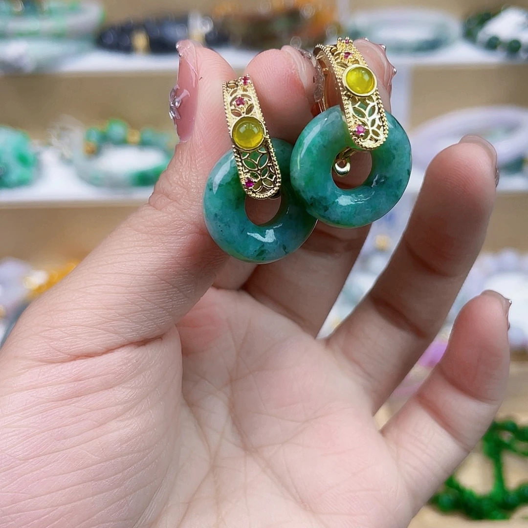 翡翠未镶嵌手链耳坠