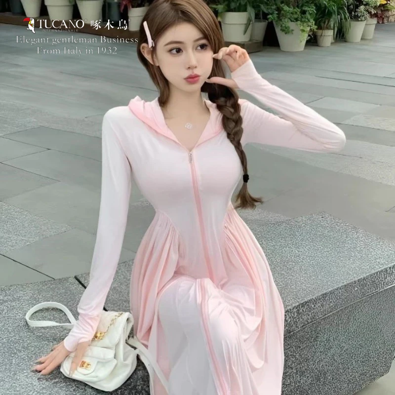 TUCANO/啄木鳥冰丝全身防晒衣长款女2025新款防紫外线收腰裙套装