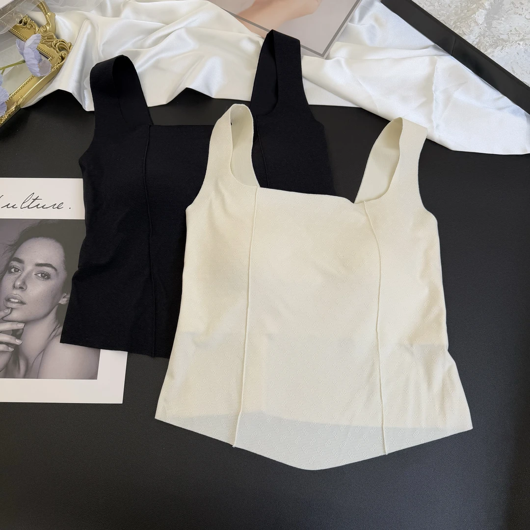 古妃3551提花带胸垫柔软百搭美背宽肩带套头吊带背心内搭中长抹胸