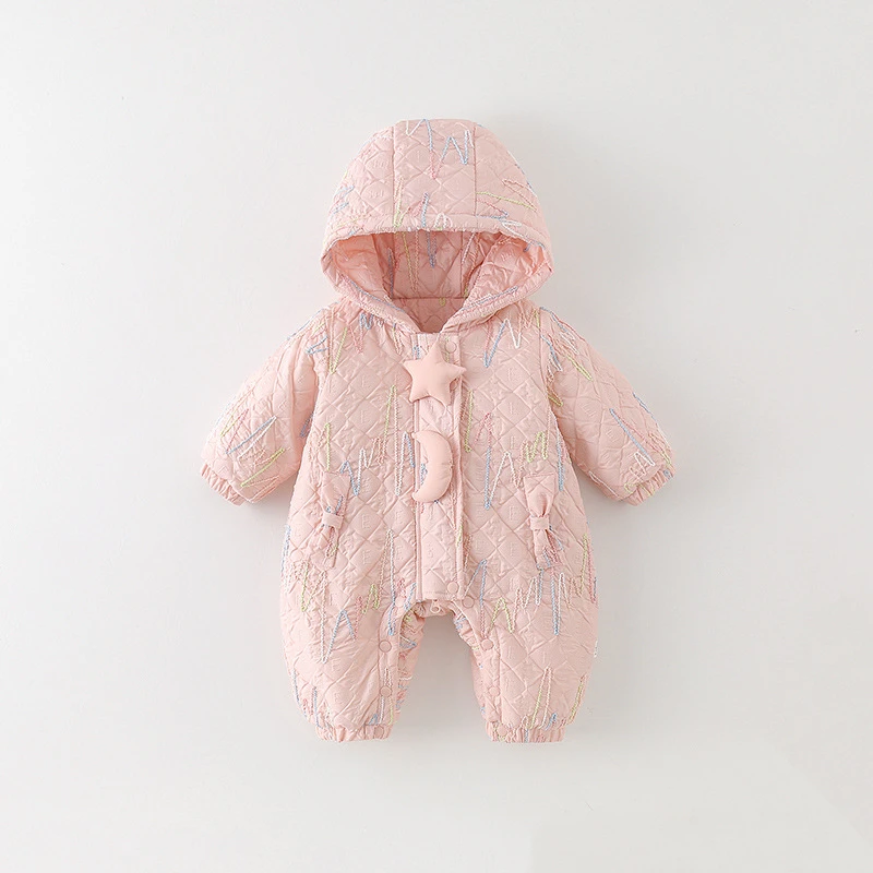 童泰【断码】冬季连体衣初生小月龄宝宝哈衣长袖连帽超萌洋气爬爬