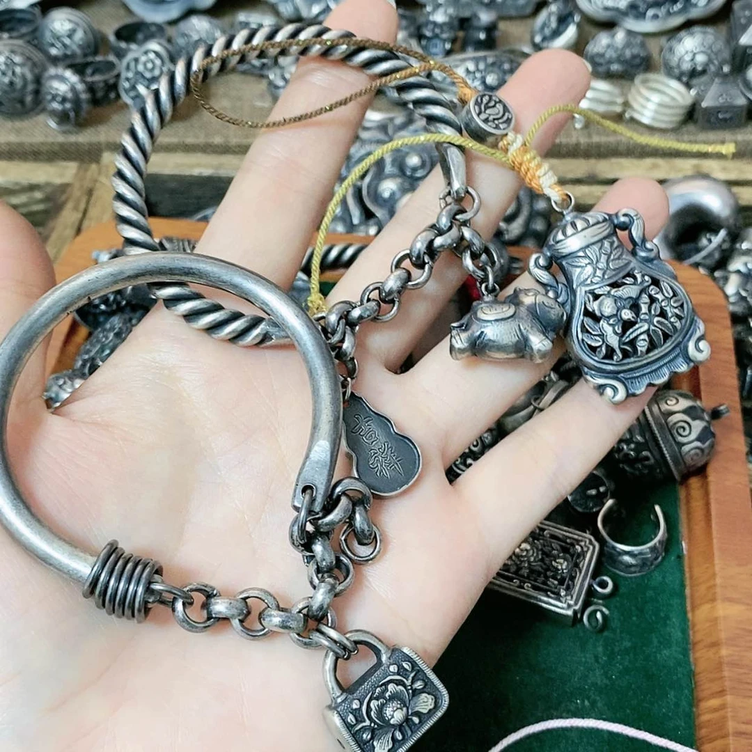 【闪购商品】手串/手链橄榄核复古足银990