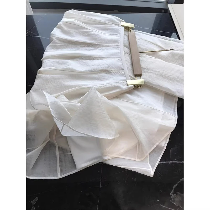 法式慵懒风A字大裙摆女2025夏季新款高级感小清新中长拉链半身裙