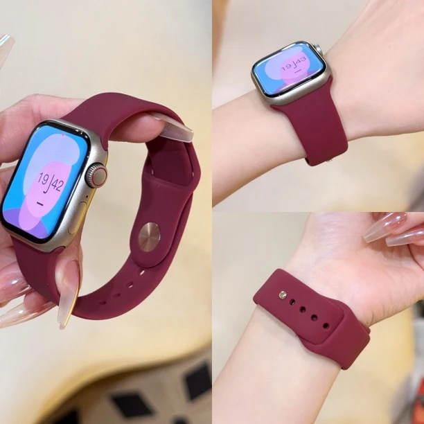 适用iwatch10苹果手表带Ultra2液态硅胶applewatch运动S9/8/7新品