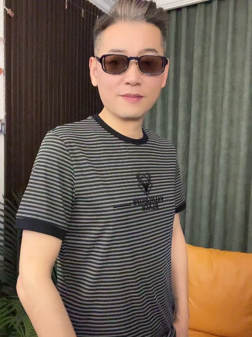 金姐欧货男士短袖上衣休闲春夏季卫衣网红百搭潮流商务轻奢修身