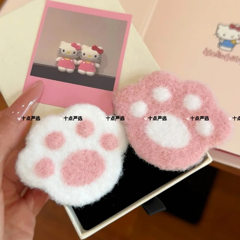 超可爱的猫咪手掌!整理碎发魔术贴发卡化妆敷无痕刘海贴粘发贴