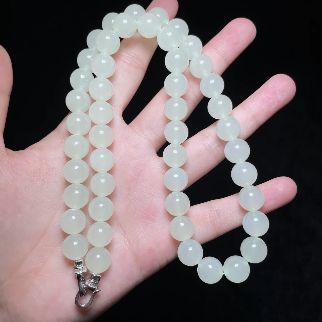 L【玉氏珠宝】925银和田玉妈妈链-约9-10mm 多样性发一 CAN4230014