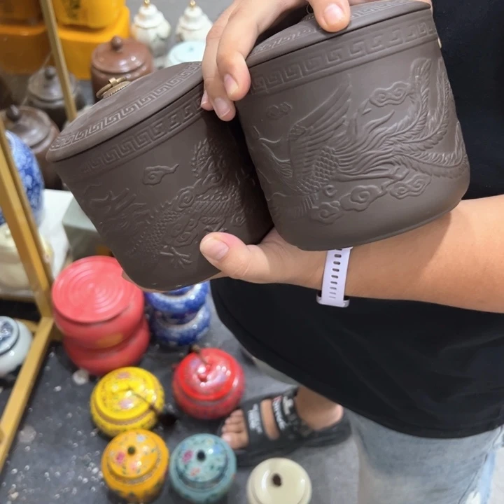 瑕疵福利品陶瓷茶叶罐介意勿拍
