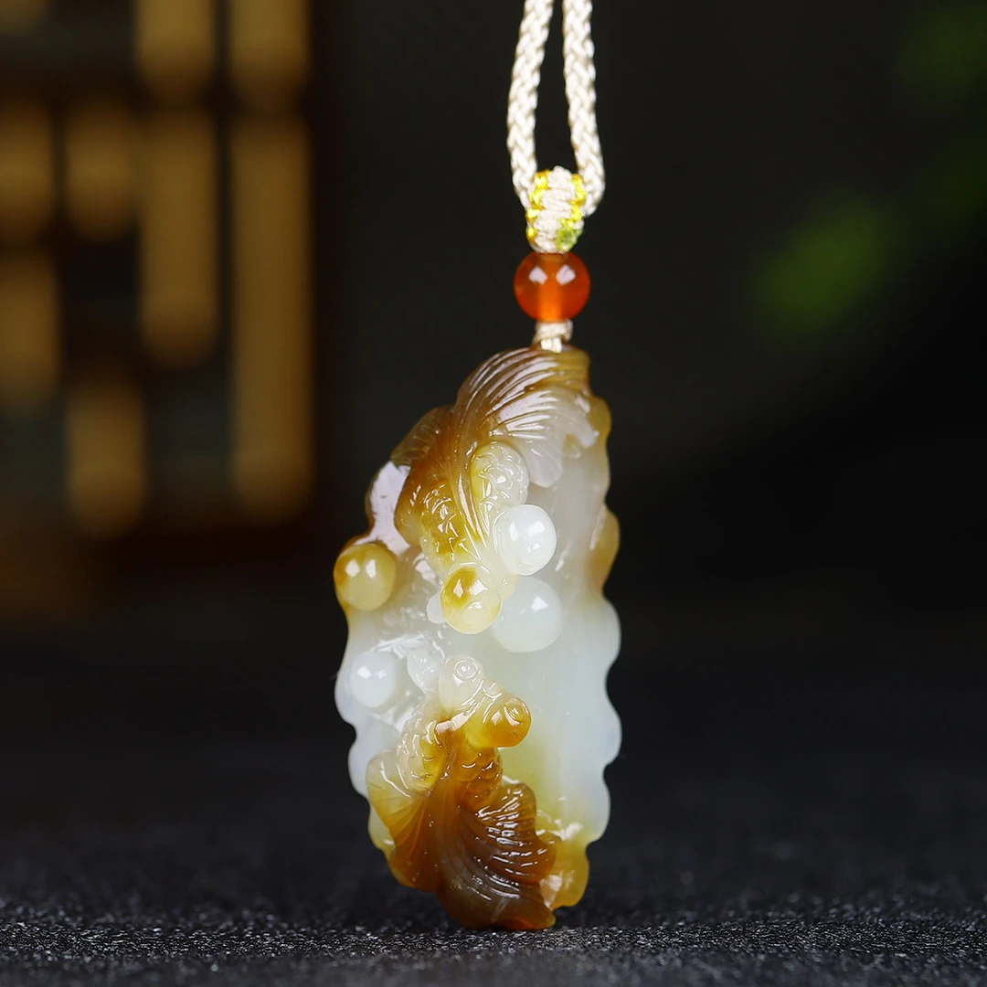 104104和田玉糖白玉金玉满堂挂件