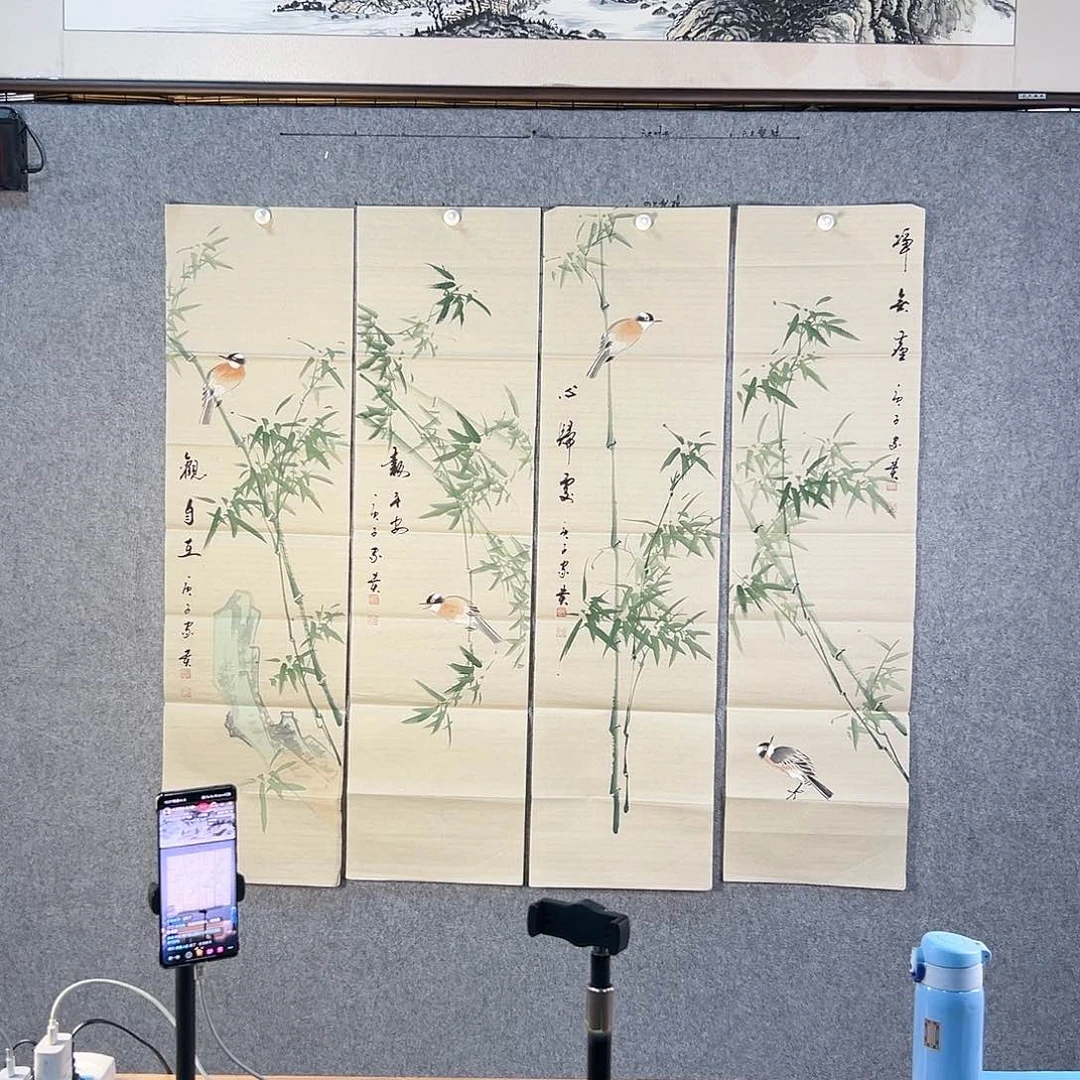 国画538 花鸟在此处飞翔也有了