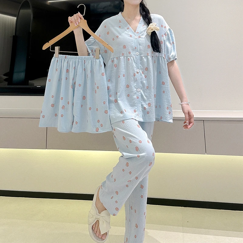 睡衣女款套装2025夏季新款夏天薄款甜美卡通少女学生可外穿家居服