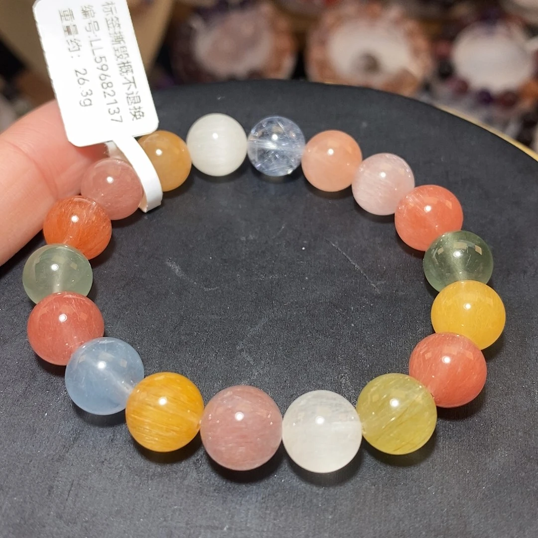 未镶嵌水晶手链F彩兔毛10