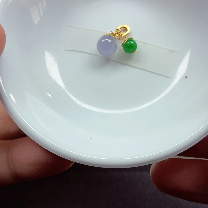 翡翠18K金镶嵌手链天然缅甸翡翠A货卡7. 9-5.4