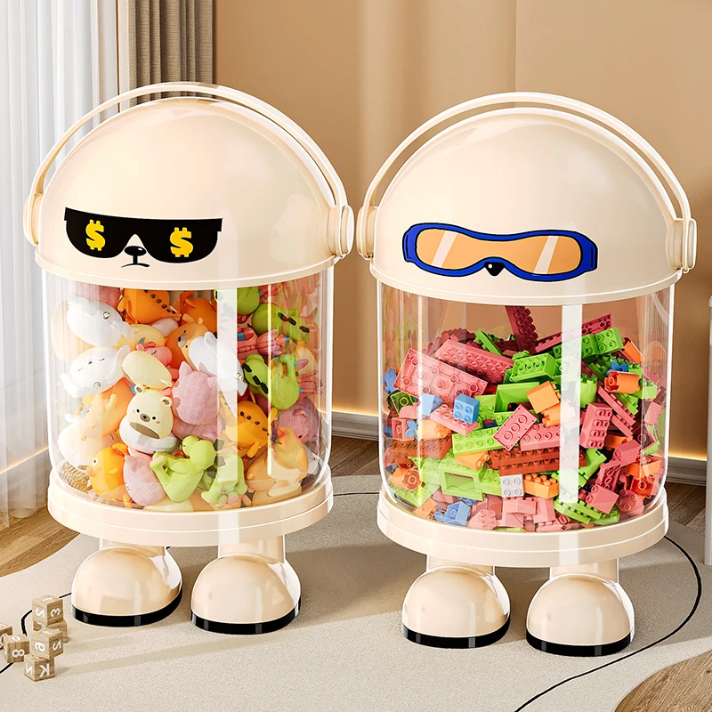 娃娃收纳桶玩具收纳箱装毛绒玩偶公仔的收纳盒神器透明储物整理筒