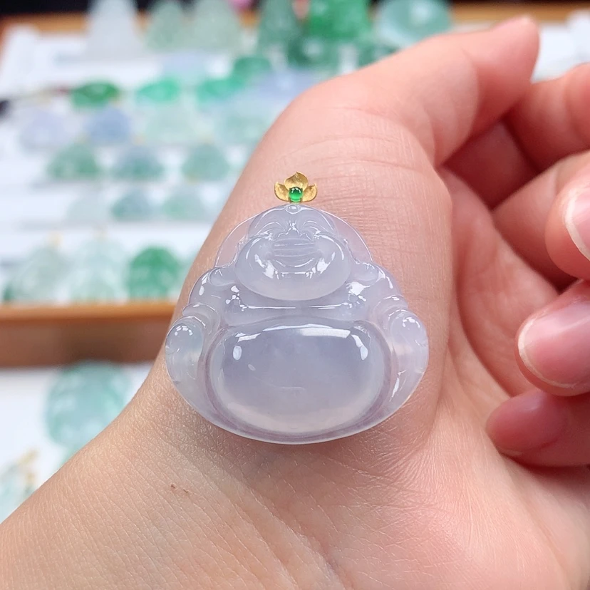 【闪购商品】翡翠吊坠(赠链)18K金镶嵌