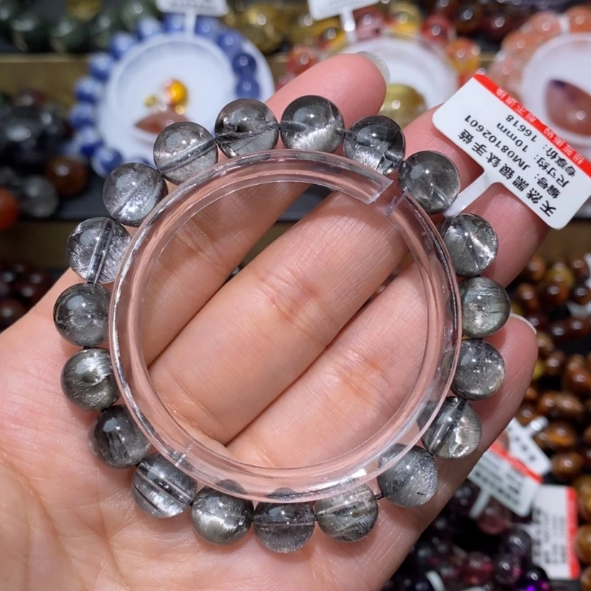 【闪购商品】水晶手链未镶嵌黑银钛晶手链