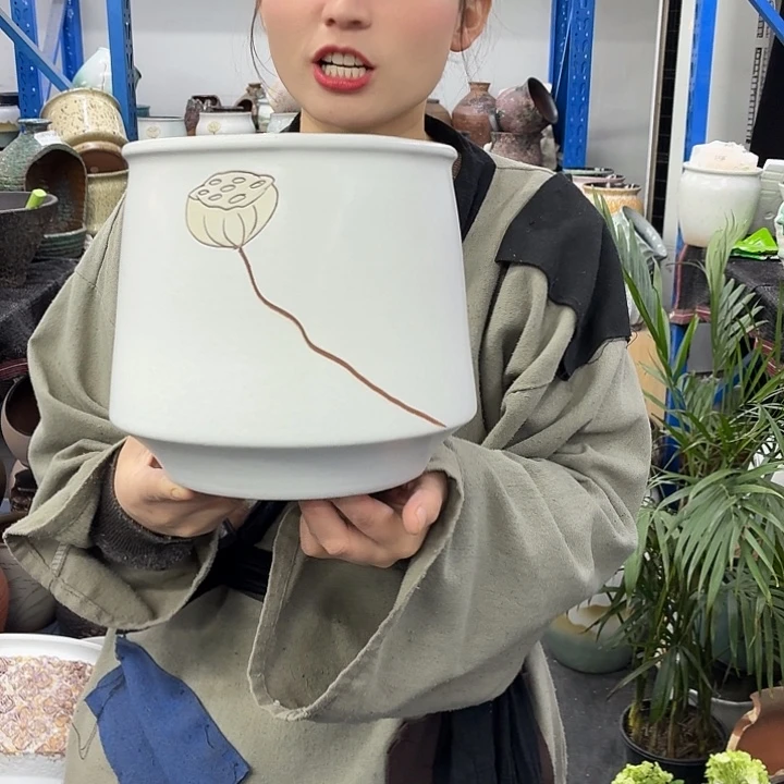 19×21 -粗陶花盆有孔-买买买