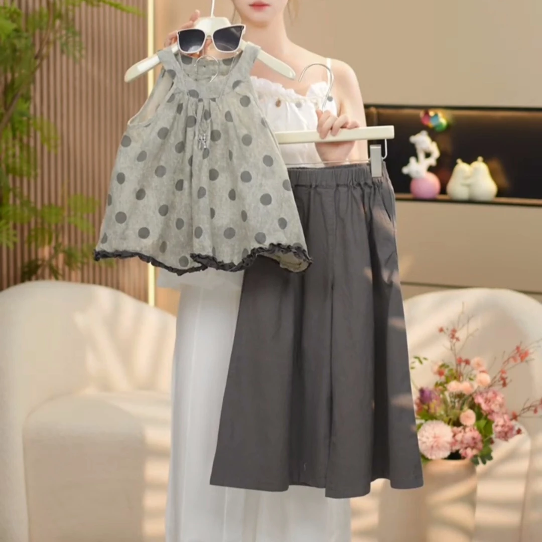 boboe/波波鹅女童夏季新款套装时尚百搭上衣+裤子--Y4873