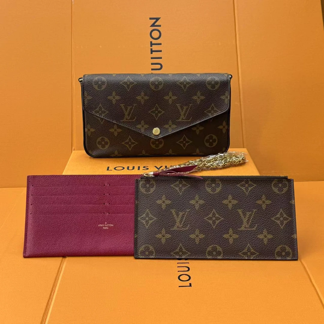 99新 LouisVuitton/路易威登 福利款丨老花三合一链条斜挎包