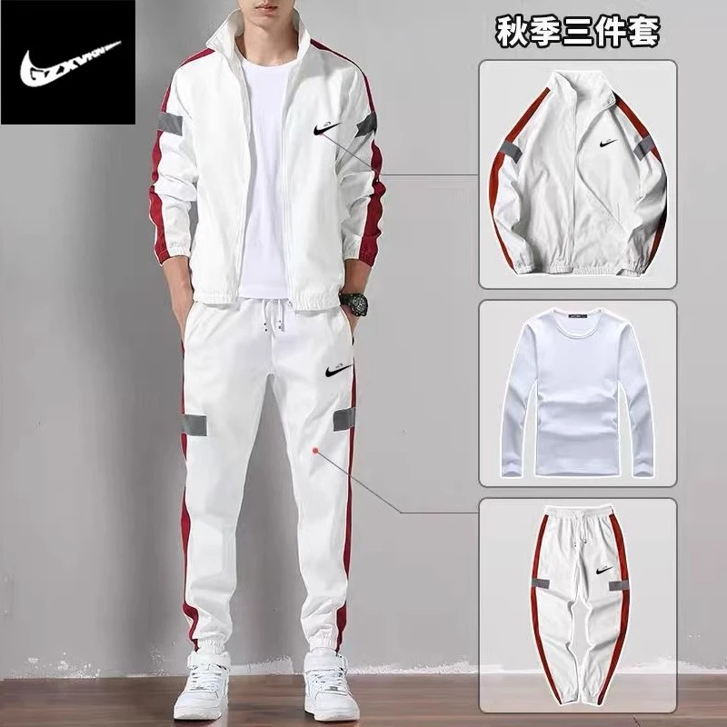 品牌休闲套装男潮流潮牌青年帅气夹克春秋季2025外套两件套