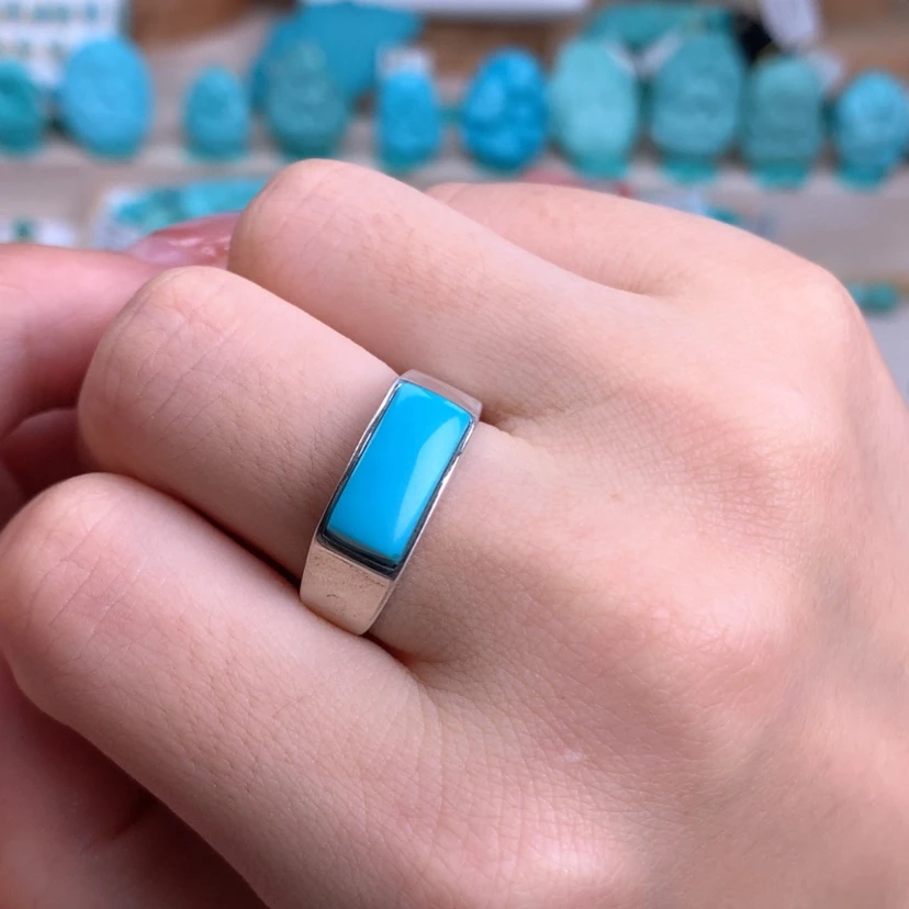 【闪购商品】绿松石银S925镶嵌戒指