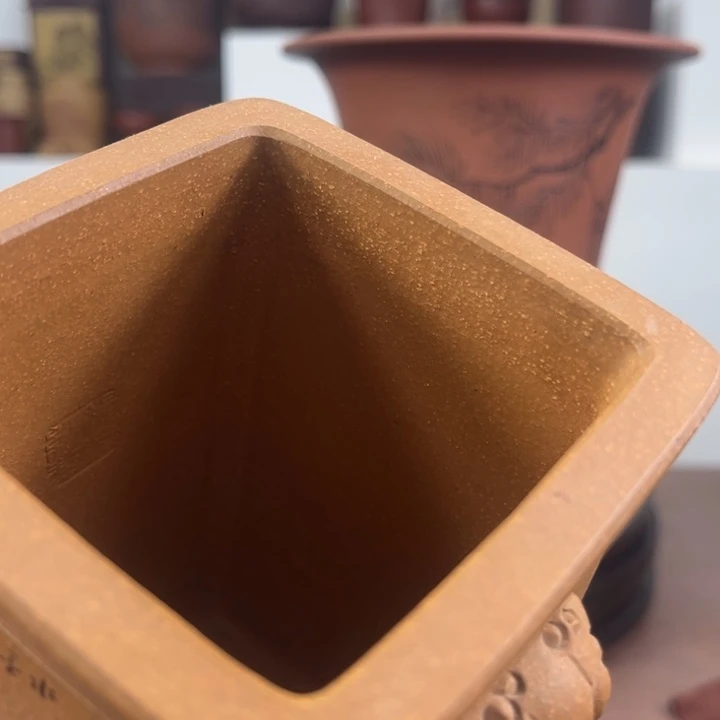 玛***～紫砂花盆郑武老师精品盆紫砂
