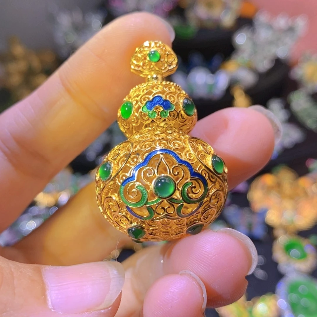 翡翠银S925镶嵌颈饰天然翡翠