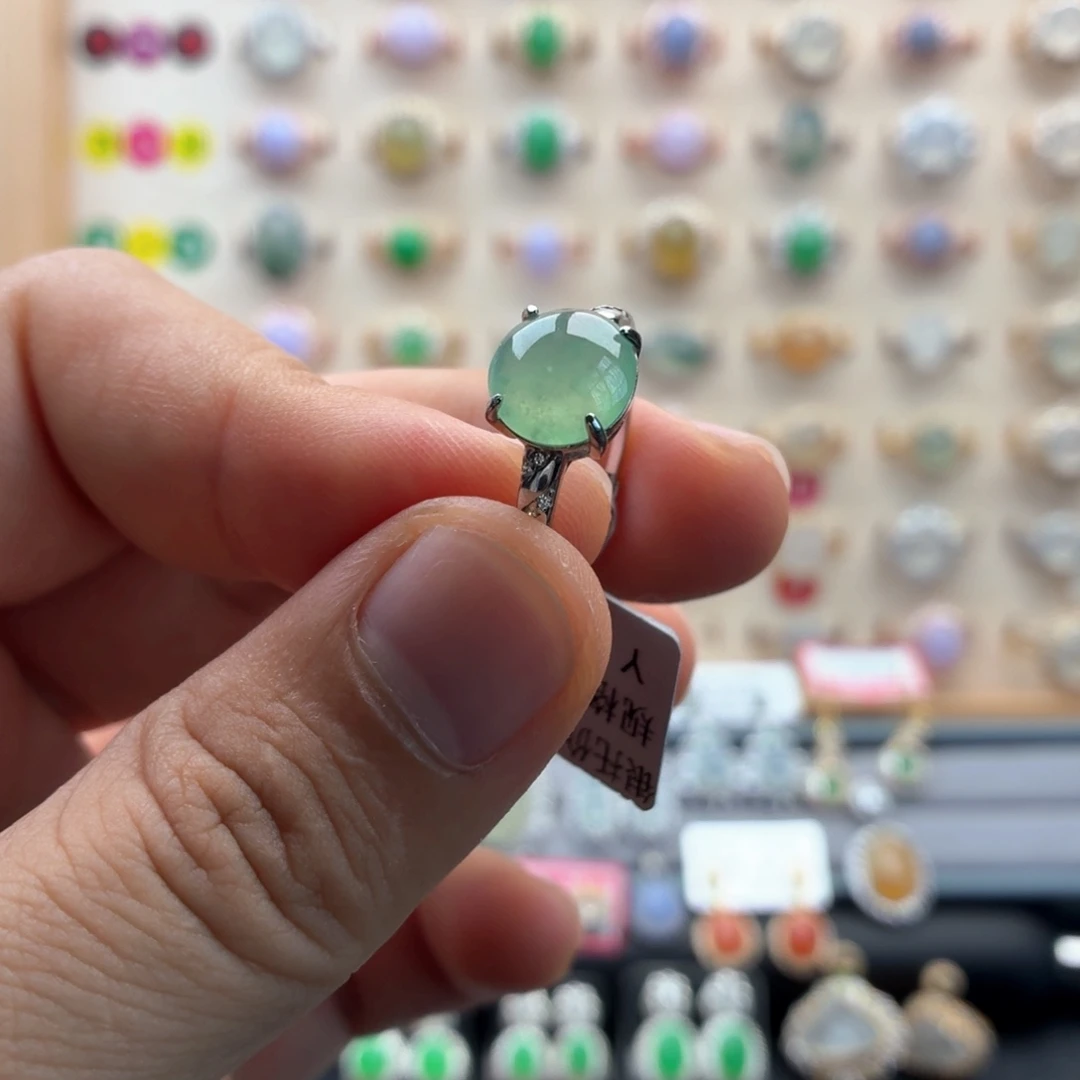 翡翠银S925镶嵌戒指
