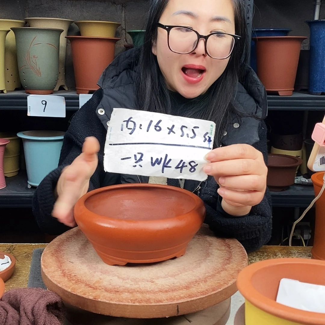 紫砂一只花盆货号WK48