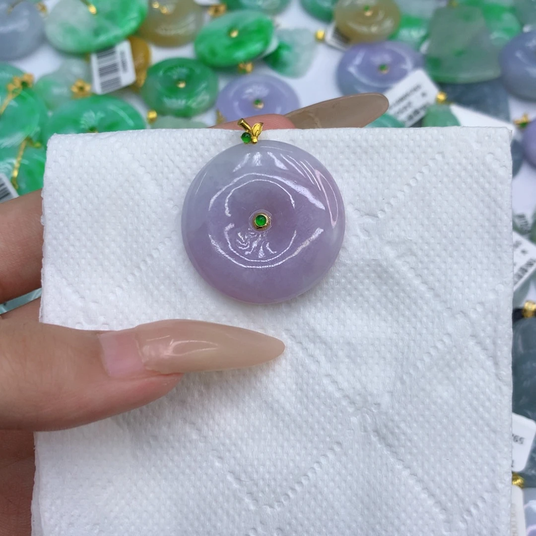 颈饰18K金镶嵌翡翠11111111111